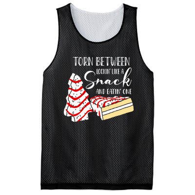 Christmas Tree Cake Torn Between Looking' Like a Snack  Mesh Reversible Basketball Jersey Tank