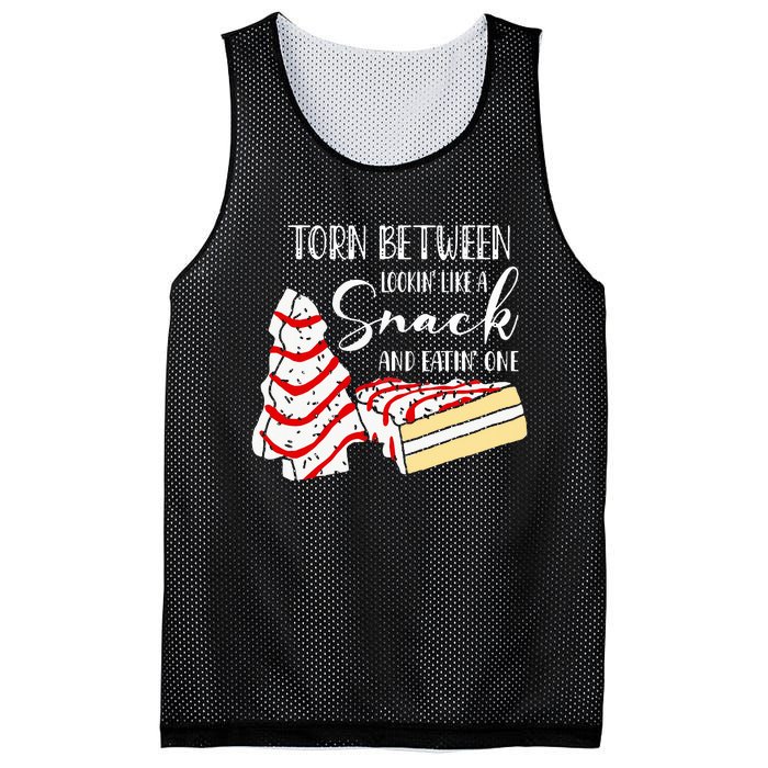 Christmas Tree Cake Torn Between Looking' Like a Snack  Mesh Reversible Basketball Jersey Tank