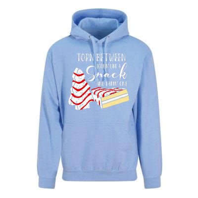 Christmas Tree Cake Torn Between Looking' Like a Snack  Unisex Surf Hoodie