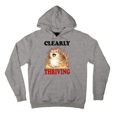 Clearly Thriving Cat Flame Funny Gift Tall Hoodie