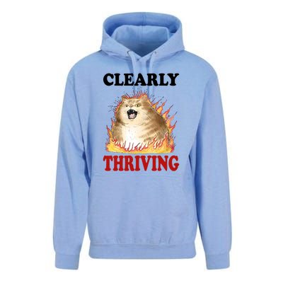 Clearly Thriving Cat Flame Funny Gift Unisex Surf Hoodie