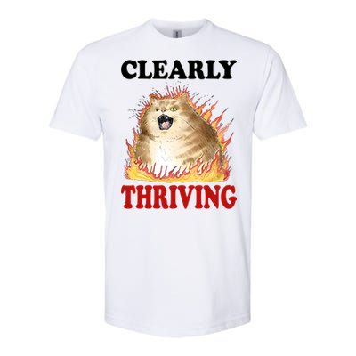 Clearly Thriving Cat Flame Funny Gift Softstyle CVC T-Shirt