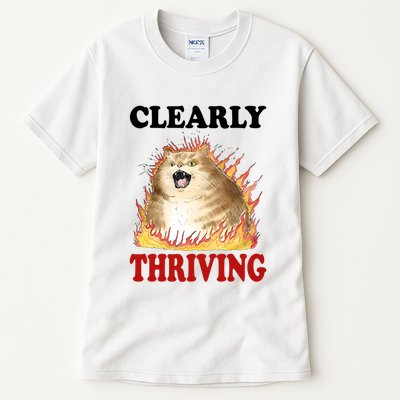 Clearly Thriving Cat Flame Funny Gift Tall T-Shirt