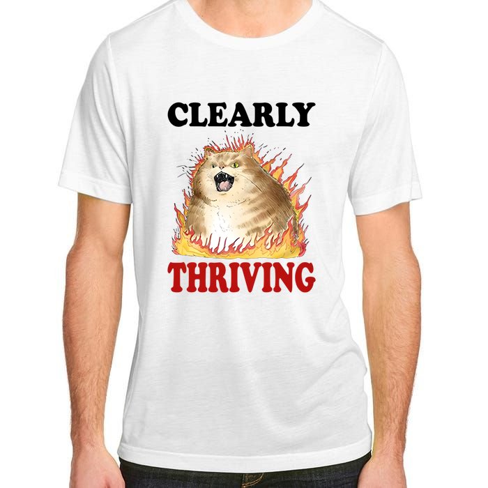 Clearly Thriving Cat Flame Funny Gift Adult ChromaSoft Performance T-Shirt