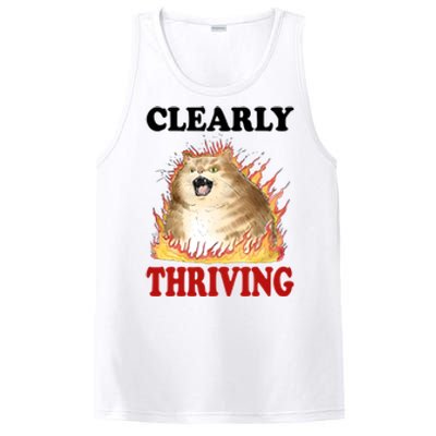 Clearly Thriving Cat Flame Funny Gift PosiCharge Competitor Tank