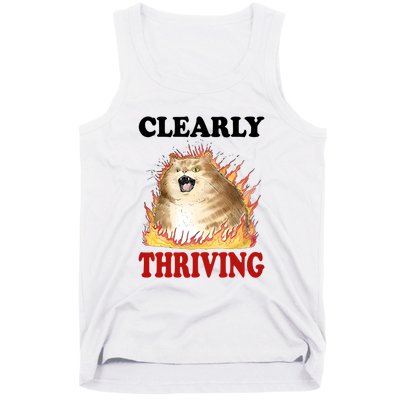 Clearly Thriving Cat Flame Funny Gift Tank Top