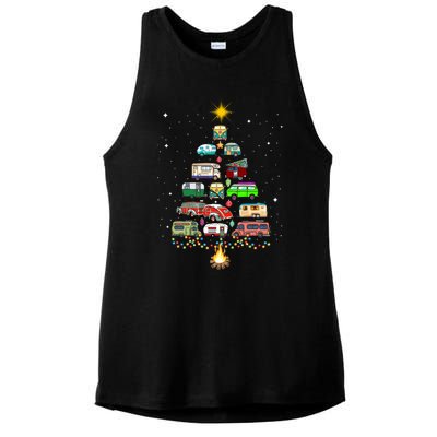 Christmas Tree Camper Vehicles Camping Rving Trailers Gift Ladies PosiCharge Tri-Blend Wicking Tank