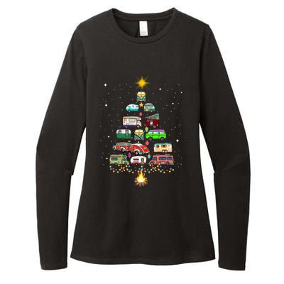 Christmas Tree Camper Vehicles Camping Rving Trailers Gift Womens CVC Long Sleeve Shirt