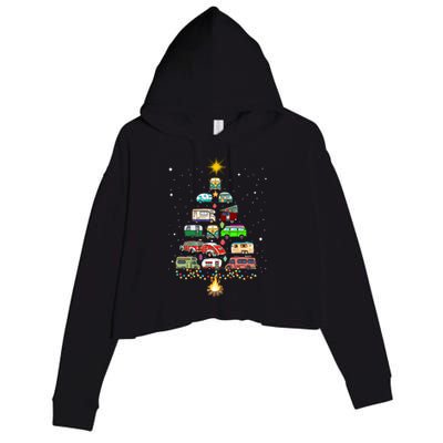 Christmas Tree Camper Vehicles Camping Rving Trailers Gift Crop Fleece Hoodie