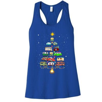 Christmas Tree Camper Vehicles Camping Rving Trailers Gift Women's Racerback Tank