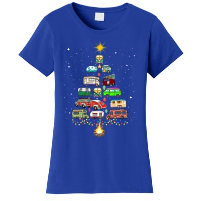 Christmas Tree Camper Vehicles Camping Rving Trailers Gift Women's T-Shirt