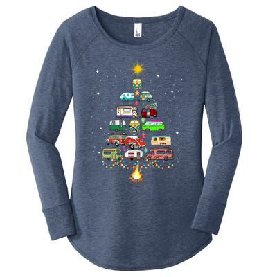 Christmas Tree Camper Vehicles Camping Rving Trailers Gift Women's Perfect Tri Tunic Long Sleeve Shirt