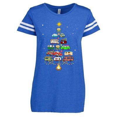 Christmas Tree Camper Vehicles Camping Rving Trailers Gift Enza Ladies Jersey Football T-Shirt