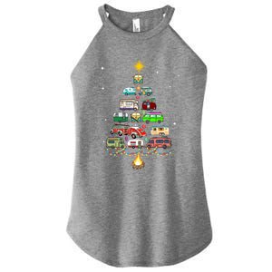 Christmas Tree Camper Vehicles Camping Rving Trailers Gift Women's Perfect Tri Rocker Tank