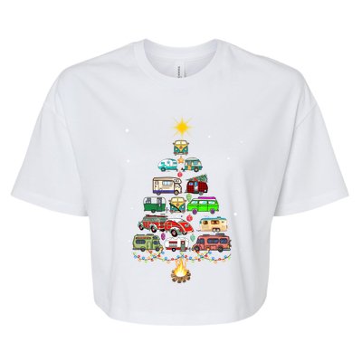 Christmas Tree Camper Vehicles Camping Rving Trailers Gift Bella+Canvas Jersey Crop Tee