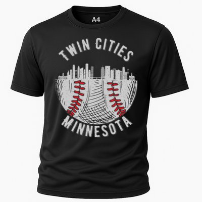Cool Twin Cities Minnesota Mn Baseball Skyline Cooling Performance Crew T-Shirt
