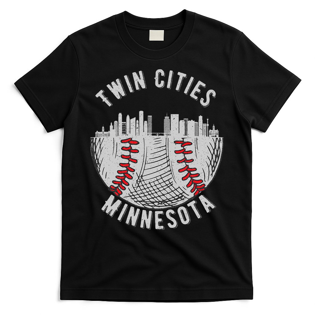 Cool Twin Cities Minnesota Mn Baseball Skyline T-Shirt