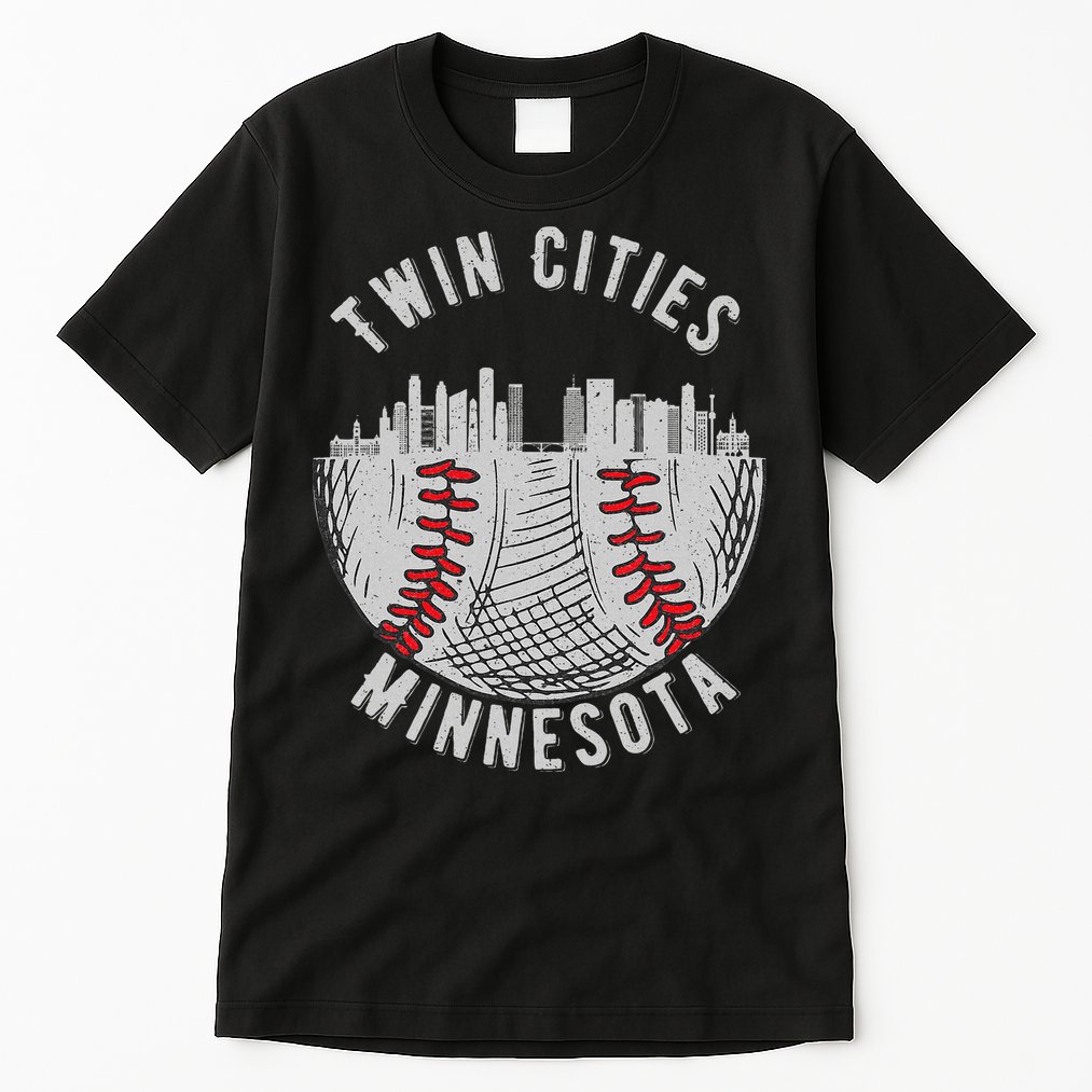 Cool Twin Cities Minnesota Mn Baseball Skyline Tall T-Shirt