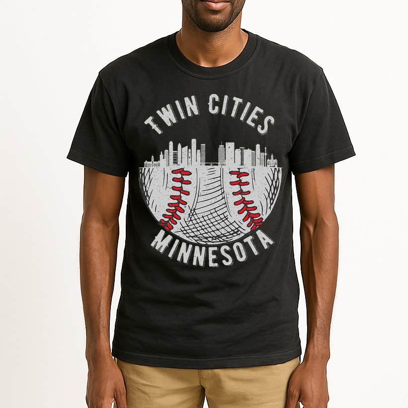 Cool Twin Cities Minnesota Mn Baseball Skyline Tall T-Shirt