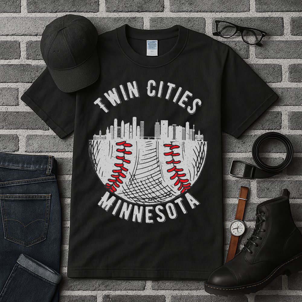 Cool Twin Cities Minnesota Mn Baseball Skyline Tall T-Shirt