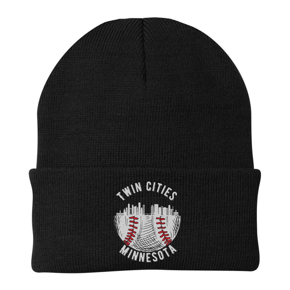 Cool Twin Cities Minnesota Mn Baseball Skyline Beanie