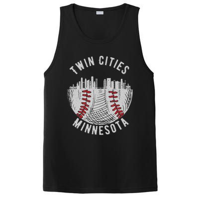 Cool Twin Cities Minnesota Mn Baseball Skyline PosiCharge Competitor Tank