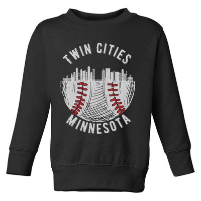Cool Twin Cities Minnesota Mn Baseball Skyline Toddler Sweatshirt