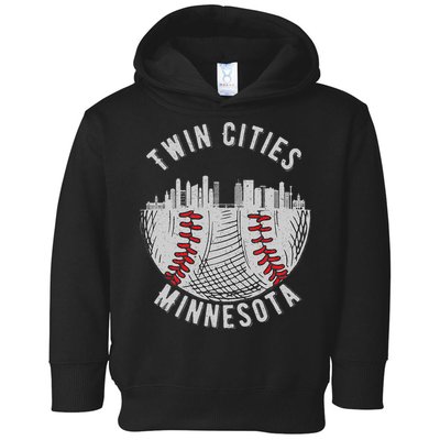 Cool Twin Cities Minnesota Mn Baseball Skyline Toddler Hoodie