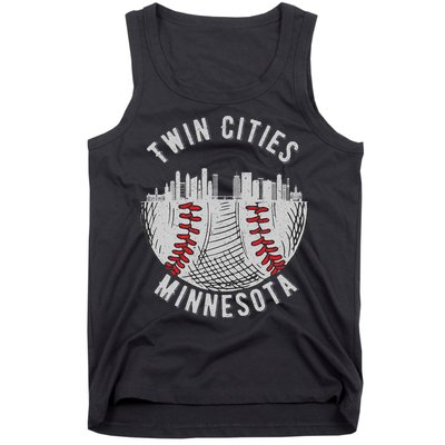 Cool Twin Cities Minnesota Mn Baseball Skyline Tank Top