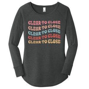 Clear To Close Mortgage Retro Bank Loan Officer Women's Perfect Tri Tunic Long Sleeve Shirt