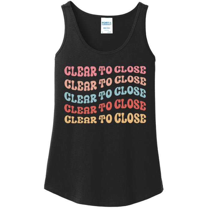 Clear To Close Mortgage Retro Bank Loan Officer Ladies Essential Tank