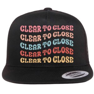 Clear To Close Mortgage Retro Bank Loan Officer Flat Bill Trucker Hat