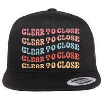 Clear To Close Mortgage Retro Bank Loan Officer Flat Bill Trucker Hat