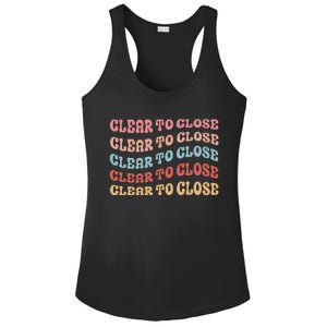 Clear To Close Mortgage Retro Bank Loan Officer Ladies PosiCharge Competitor Racerback Tank