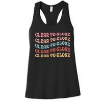 Clear To Close Mortgage Retro Bank Loan Officer Women's Racerback Tank