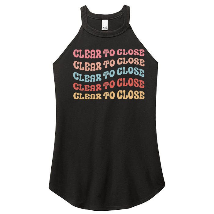 Clear To Close Mortgage Retro Bank Loan Officer Women's Perfect Tri Rocker Tank