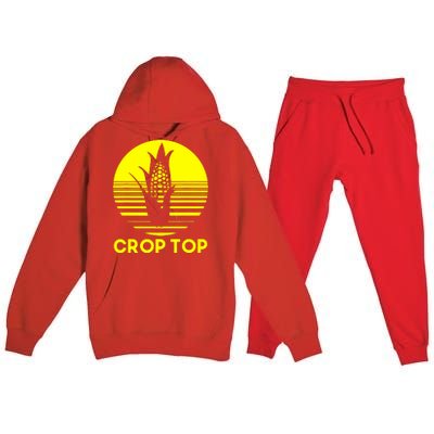 Crop Top Premium Hooded Sweatsuit Set