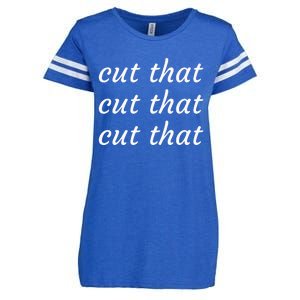 Cut That Cut That Cut That Funny Podcast Slogan Its Sunny Enza Ladies Jersey Football T-Shirt