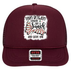 Christmas Tree Cake Torn Between Lookin Like A Snack Debbie High Crown Mesh Back Trucker Hat