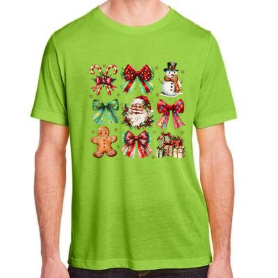 Christmas Tree Coquette Bow Snowman Santa Claus Adult ChromaSoft Performance T-Shirt