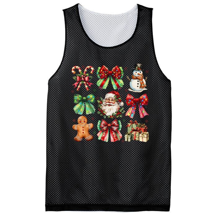 Christmas Tree Coquette Bow Snowman Santa Claus Mesh Reversible Basketball Jersey Tank