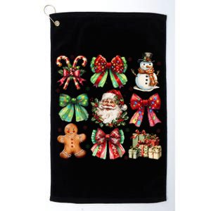 Christmas Tree Coquette Bow Snowman Santa Claus Platinum Collection Golf Towel