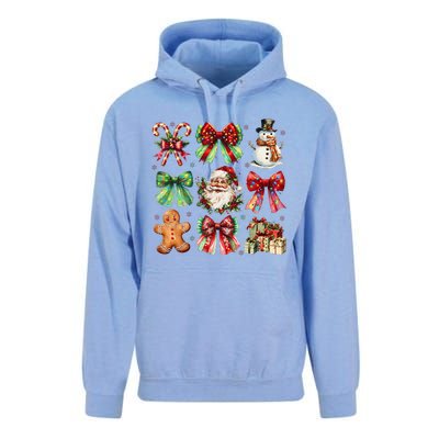 Christmas Tree Coquette Bow Snowman Santa Claus Unisex Surf Hoodie