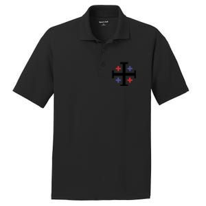 Cross TShirt. Christianity Shirt. PosiCharge RacerMesh Polo