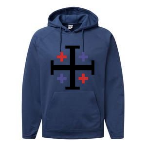 Cross TShirt. Christianity Shirt. Performance Fleece Hoodie