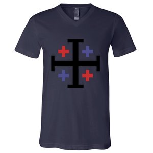 Cross TShirt. Christianity Shirt. V-Neck T-Shirt