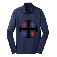 Cross TShirt. Christianity Shirt. Silk Touch Performance Long Sleeve Polo