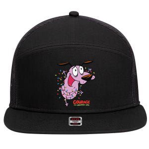 Courage The Cowardly Dog Christmas Lights Wrap 7 Panel Mesh Trucker Snapback Hat