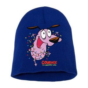 Courage The Cowardly Dog Christmas Lights Wrap Short Acrylic Beanie