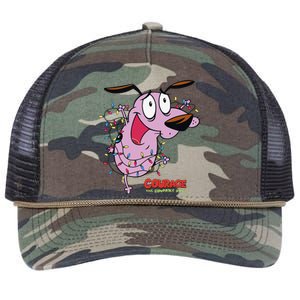 Courage The Cowardly Dog Christmas Lights Wrap Retro Rope Trucker Hat Cap